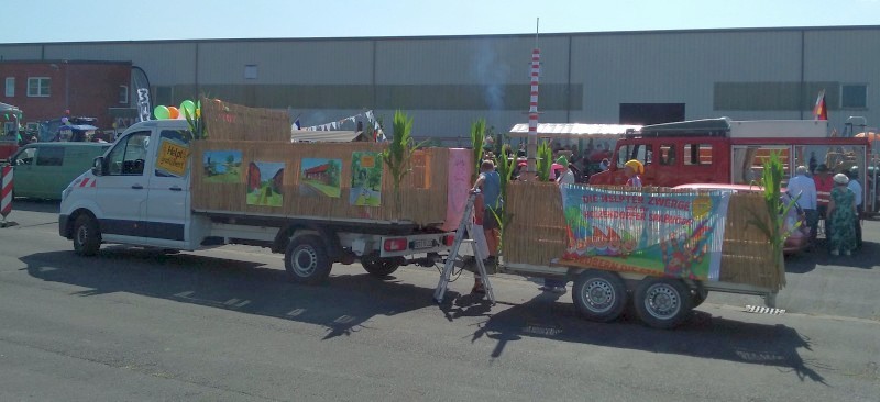 Der Helpter Mottowagen zum Stadtjubiläum