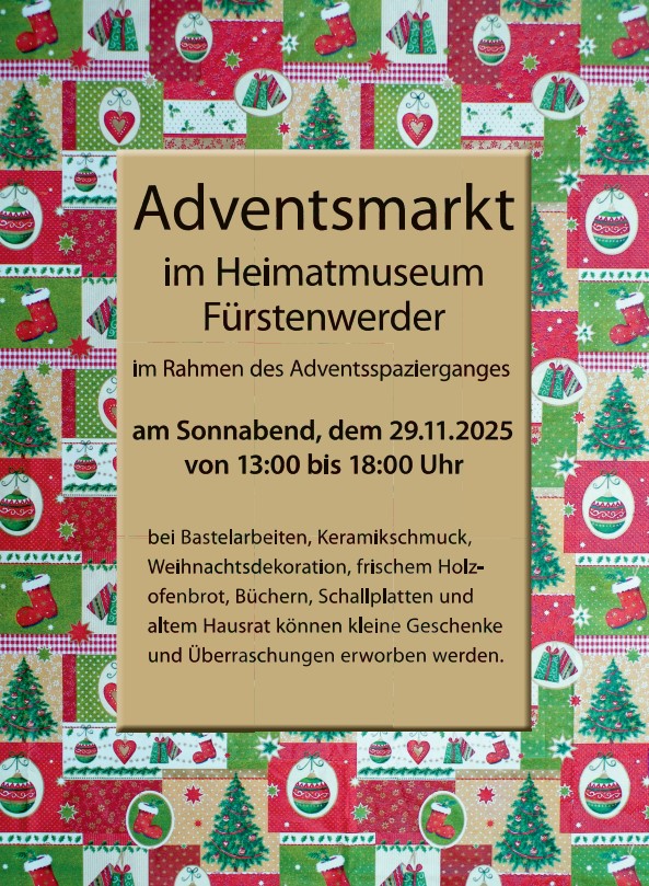 Adventsmarkt im Heimatmuseum Fürstenwerder